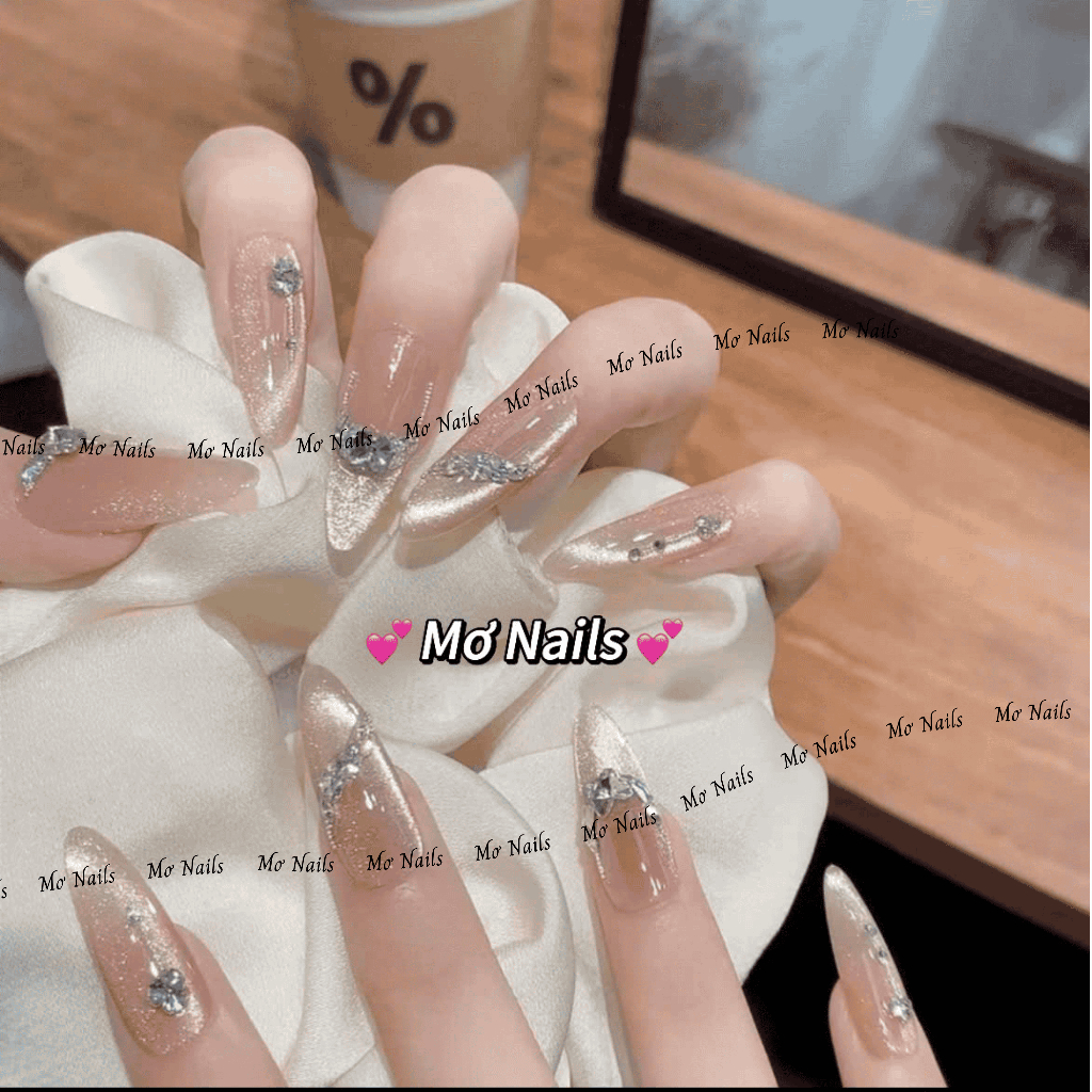  Nail Box Thiết kế Mắt Mèo Kim Cương Chụp Kỉ Yếu Lấp Lánh Bling Bling M137 