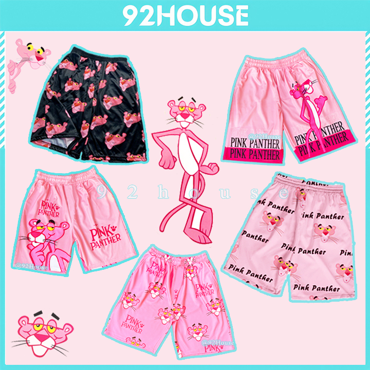  Quần short lửng hoạt hình Báo hồng bigsize quần đùi thun cartoon unisex nam nữ đồ nhóm đi biển 