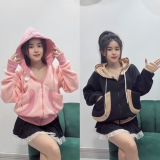 ÁO KHOÁT NỈ PHỐI BO GÂN THỜI TRANG SIÊU DỄ THƯƠNG