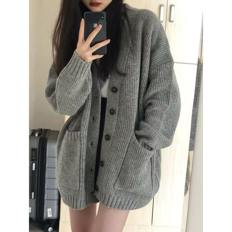 Áo Khoác Len Dệt Kim Dáng dài From Rộng, Áo Cadigan Họa Len Dark ( có bigsize) | BigBuy360 - bigbuy360.vn