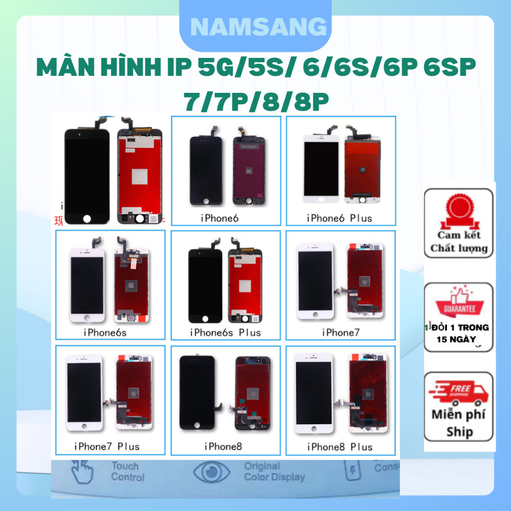 Màn Hình Cho IP 5G/5S/6G/ 6P/ 6S/ 6SP/7G/7P/8G/8P Cho Hình Ảnh Đẹp Sắc Nét