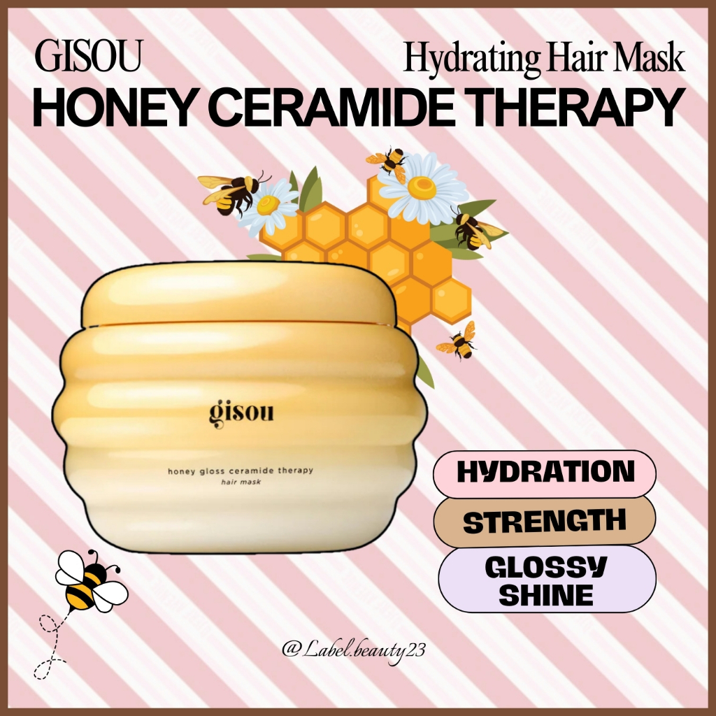 Sẵn ✨ Mặt nạ tóc Gisou Honey Gloss Ceramide Therapy Hydrating Hair Mask - 230ml - 𝐋𝐚𝐛𝐞𝐥.𝐛𝐞𝐚𝐮𝐭𝐲 ✨