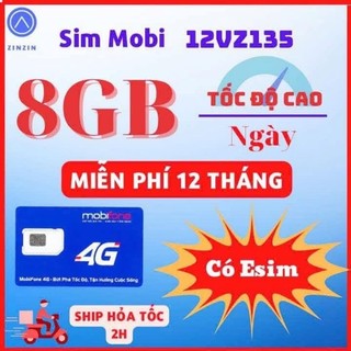 SIM MOBIFONE 12VZ135 8GB/NGÀY [CÓ ESIM]