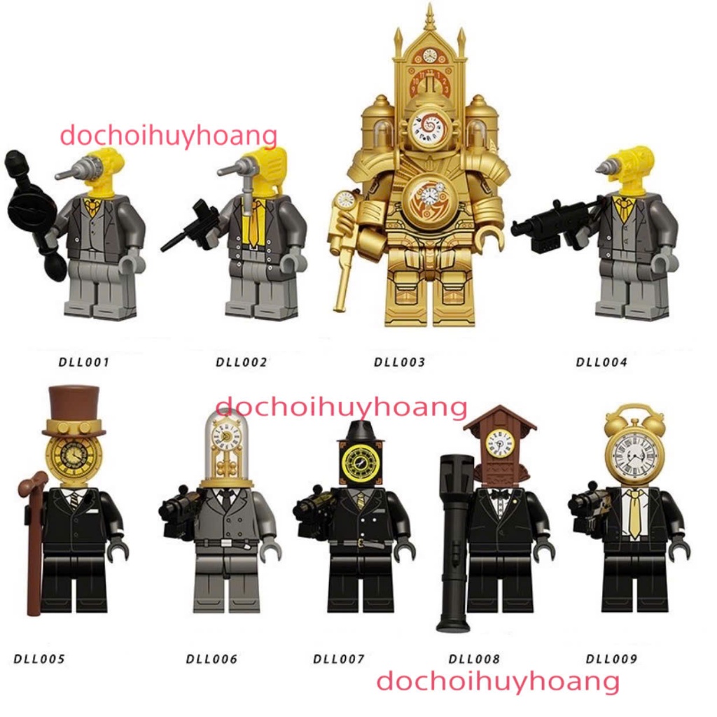 Skibidi Toilet Mô hình Lắp ráp Nhân vật Nhà Vệ Sinh Người Máy Titan Cameraman TV Clock Drill Man Mã DLL001 - DLL009