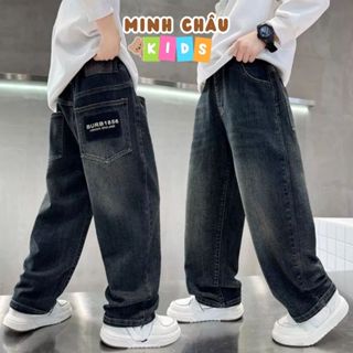 Quần Jeans dáng baggy cho bé trai 13 - 45kg phong cách cá tính co giãn nhẹ Minh Châu QD50