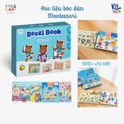 Học Liệu Bóc Dán Montessori Song Ngữ Anh Việt Beezi Book - Lalala Baby