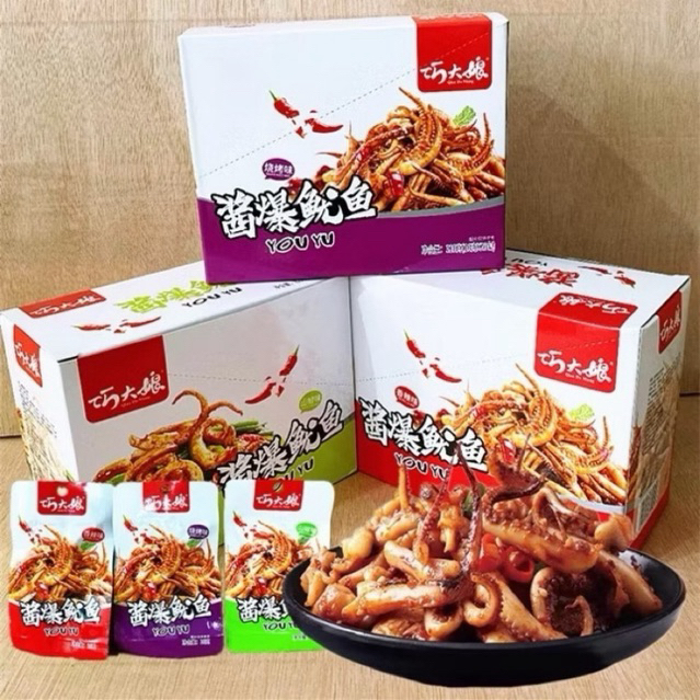 1 Hộp 20 Gói Râu Tuộc Nướng Giòn Kiều Đại Nương (gói 16gr)