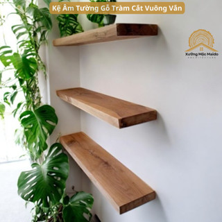 Đợt Gỗ, Kệ Treo Âm Tường Gỗ Tự Nhiên Thẳng Vuông Vắn