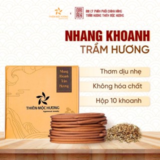 Nhang trầm hương sạch, ít khói, trầm hương tự nhiên THIÊN MỘC HƯƠNG hộp 5 khoanh đôi