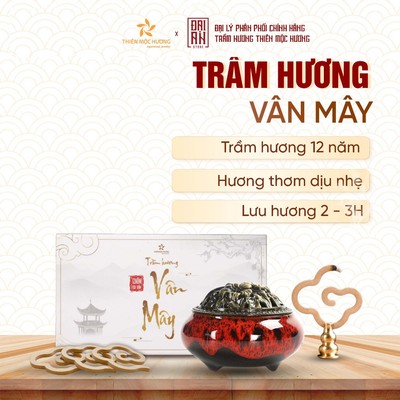 [Outlet S2] Trầm hương vân mây Thiên Mộc Hương - Bột trầm tự nhiên 12 năm, hương trầm thơm dịu nhẹ