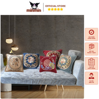 Gối tựa trang trí phòng khách phong cách cổ điển sang trọng , Gối ôm vuông theo bộ thảm trải ghế gỗ kích thước 45x4