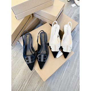  Giày slingback nữ mũi nhọn gót thấp sang trọng • Giày nữ quai hậu mềm êm • Giày công sở mũi nhọn 2 màu 