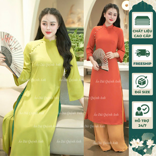  Áo Dài Cách Tân Xưa Trơn Sắc Màu Chất Liệu Lụa Tô Châu Mềm Mịn Dày Dặn QA 