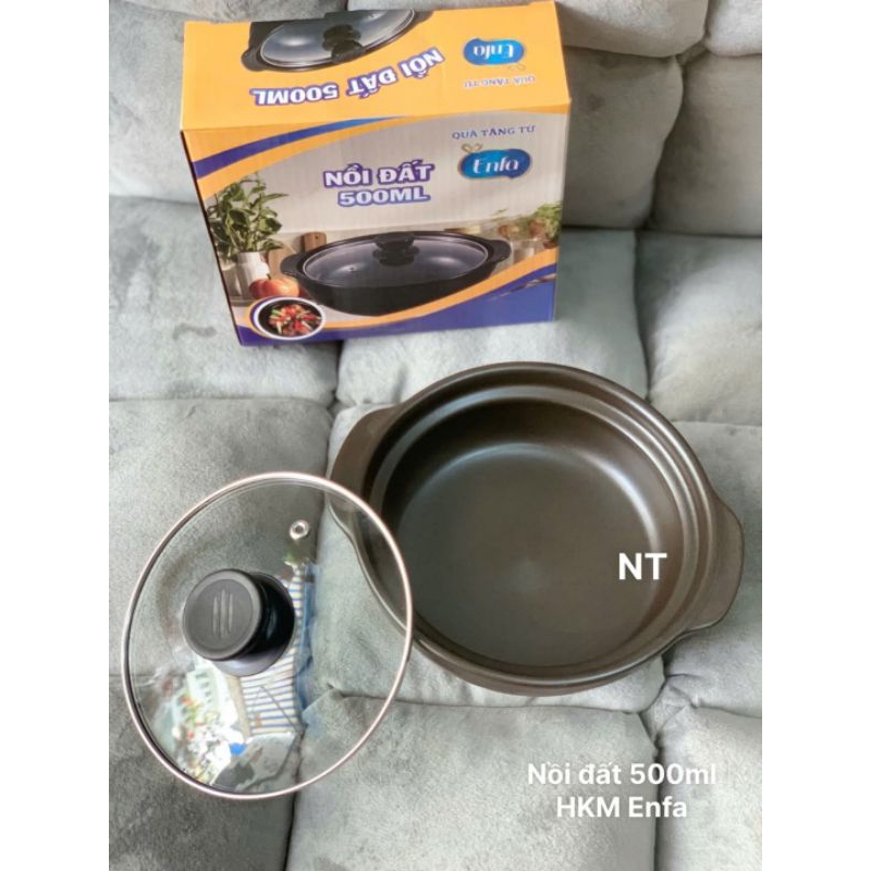 Nồi đất nắp kính 500ml