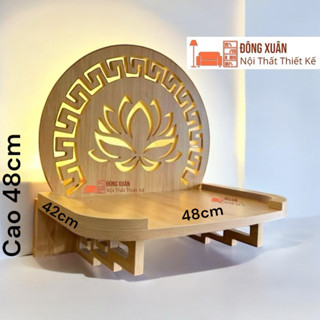 (có đèn led) Bàn thờ treo tường viền hoa sen Tự lắp ráp có hướng dẫn