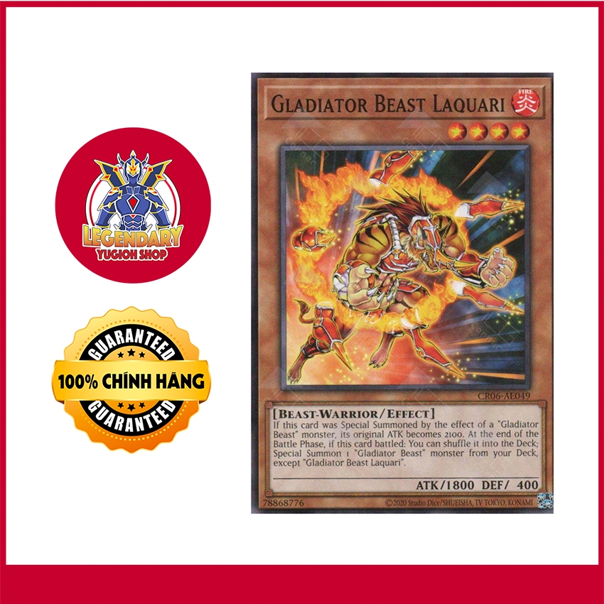 [Thẻ Bài Yugioh Chính Hãng] Gladiator Beast Laquari