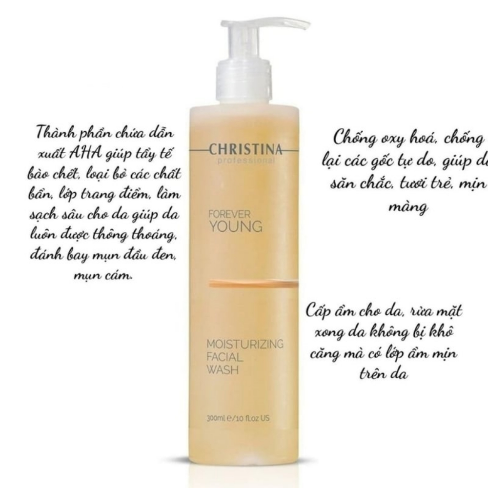 Sữa Rửa Mặt sạch sâu Christina Forever Young Moisturizing Facial Wash 300ml