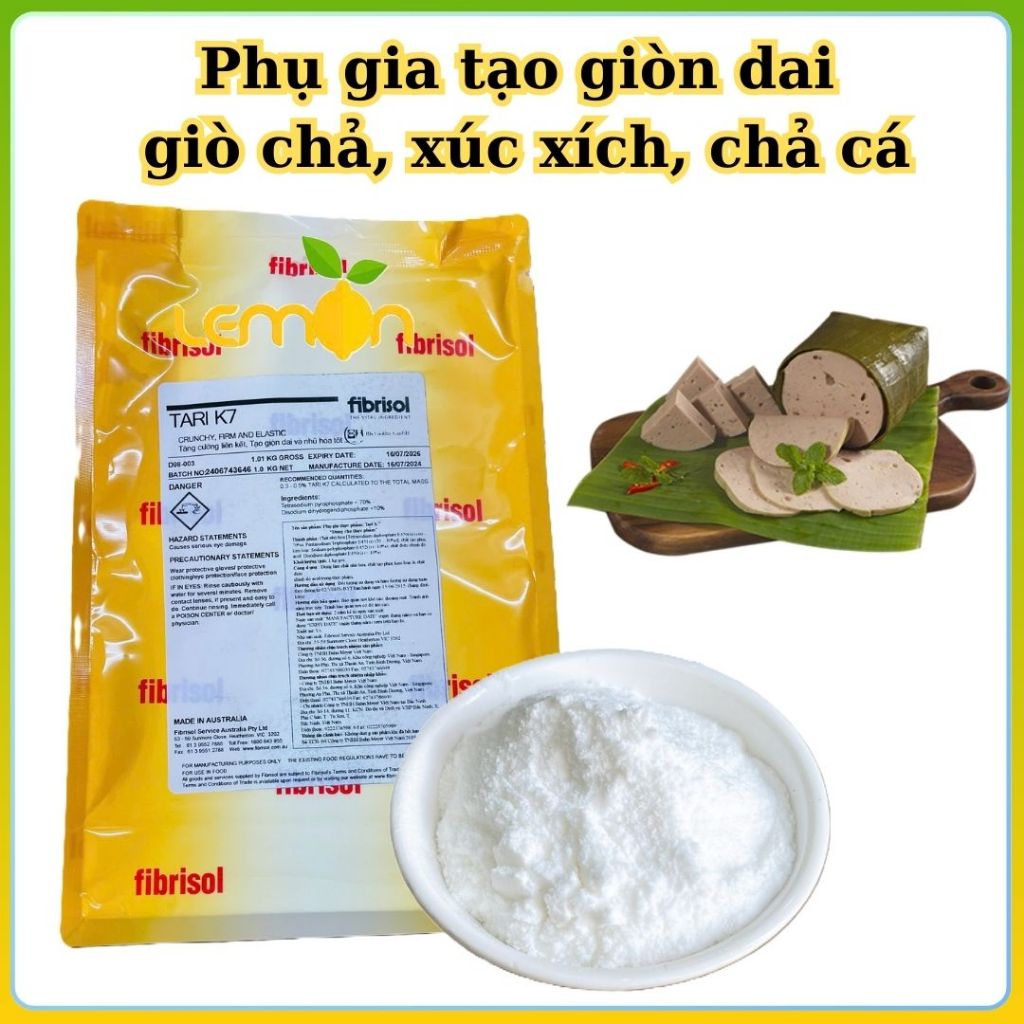[100g-500g] Bột tạo giòn dai kết dính TARI K7 hàng Úc - Phụ gia thay thế hàn the dùng cho giò chả, l