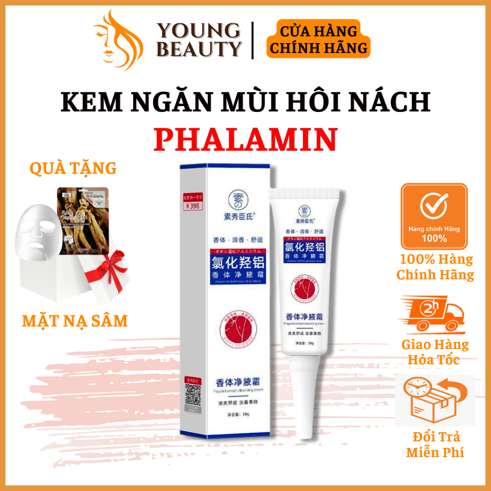 Kem ngăn mùi hôi nách PHALAMIN - Giúp vùng da khô thoáng, hạn chế mồ hôi, giảm mùi khó chịu, tự tin suốt ngày dài 30ml