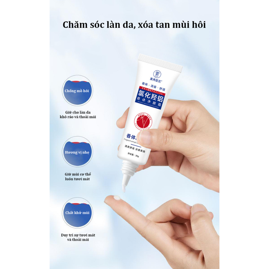 Kem ngăn mùi hôi nách PHALAMIN - Giúp vùng da khô thoáng, hạn chế mồ hôi, giảm mùi khó chịu, tự tin suốt ngày dài 30ml