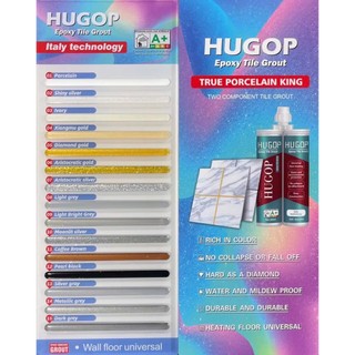  Keo chà ron HUGOP keo chít mạch keo chà ron gạch epoxy chống thấm 400ml Màu trắng 