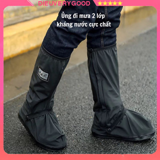 Ủng bọc giày đi mưa nam nữ ủng đi mưa 2 lớp chống nước chống trơn trượt tiện dễ vệ sinh
