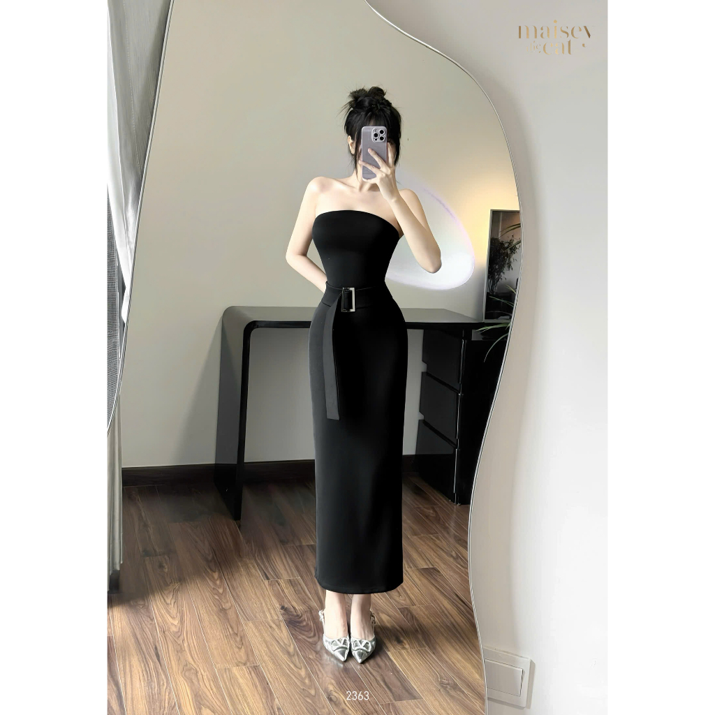 [MAISEY 2363] ĐẦM CÚP NGỰC ÔM BODY (TẶNG KÈM DÂY NỊT)