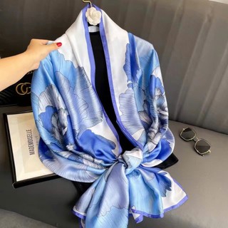 [CAO CẤP] Khăn choàng lụa che nắng khăn quàng cổ, Khăn Lụa Họa Tiết Dài (90x180)cm
