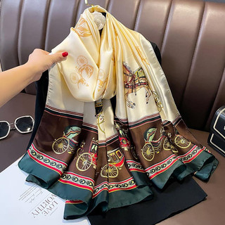 [CAO CẤP] Khăn choàng lụa che nắng khăn quàng cổ, Khăn Lụa Họa Tiết Dài (90x180)cm