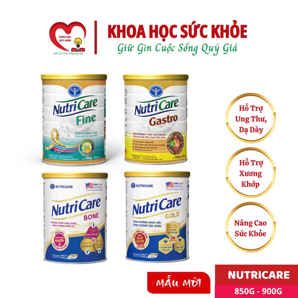 Sữa Bột Nutricare Gold - Fine - Bone - Gastro 900G - Dinh Dưỡng Cho Người Trưởng Thành khoahocsuckho