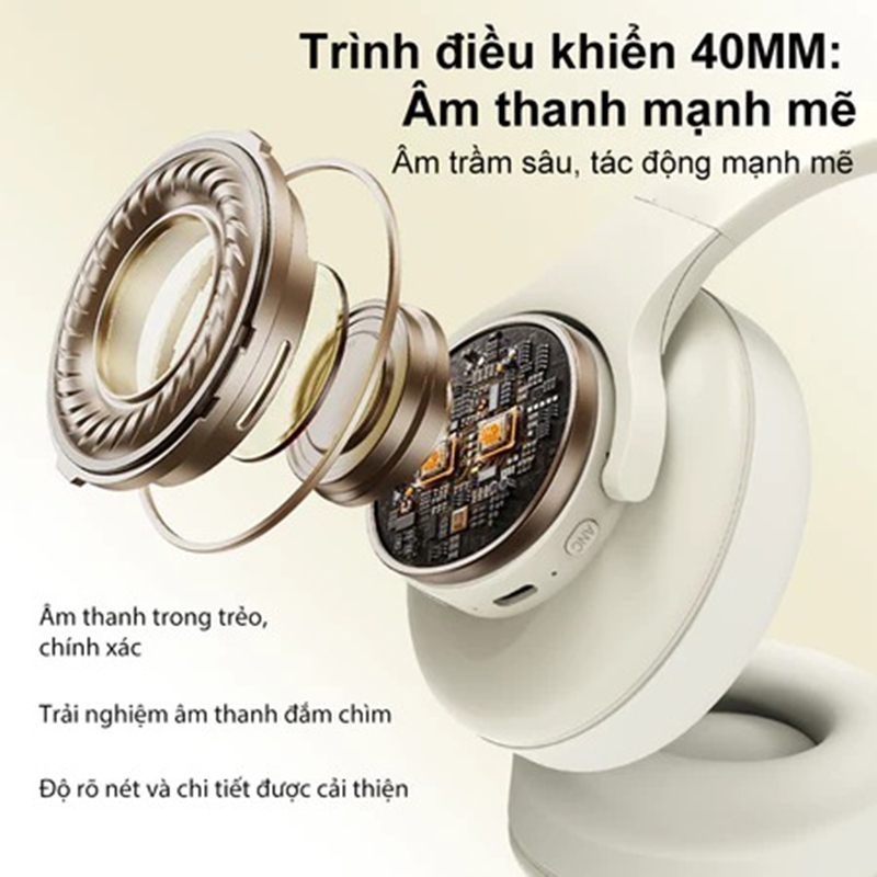 Tai nghe bluetooth độ trễ thấp tai nghe bluetooth chụp tai không dây cảm ứng thông minh, chống ồn, siêu bền cho thể thao | BigBuy360 - bigbuy360.vn