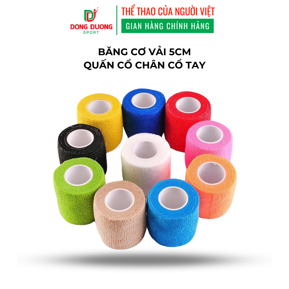Băng keo thể thao quấn cổ chân cổ tay 4,5mx5cm, Băng quấn vải co giãn tốt chống chấn thương
