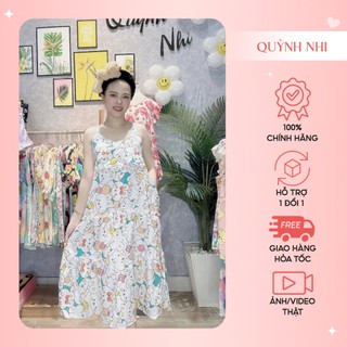 VAY14_ĐẦM MẶC NHÀ, ĐẦM TOLE LANH 2 DÂY PHỐI BÈO NGỰC, SIZE 40-85KG