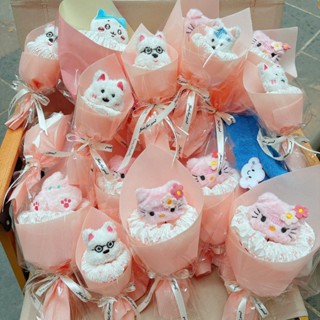 [Tặng kèm thiệp]Quà tặng 8/3 Bó hoa gấu bông cute cực đáng yêu không bao giờ héo tặng các bạn cùng lớp