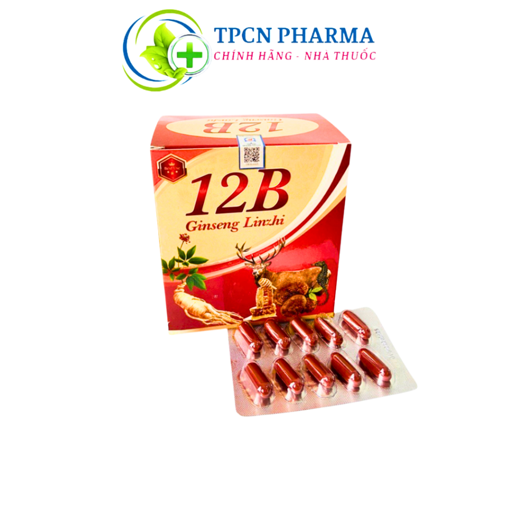 12B Ginseng Linzhi Viên uống Giúp bổ sung sức khỏe, tăng cường sức đề kháng - Hộp 100 viên