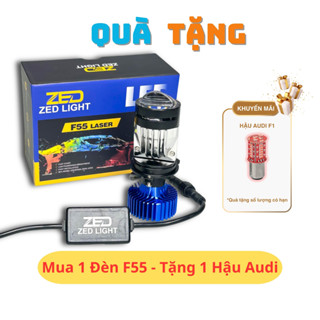 Đèn Pha LED Bi Cầu F55 LASER ZEDLIGHT - 75W Pha Laser Bản Cao Cấp Lắp Xe Máy, ÔTô Chân H4 - BH 2 Năm