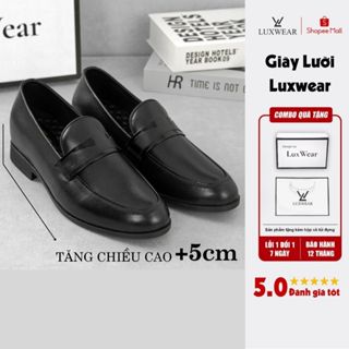 Giày lười nam da bò cao cấp tăng chiều cao đế khâu LuxWear Penny Loafers bảo hành 24 tháng GD52