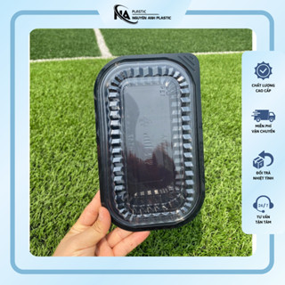 Khay nhựa đế đen HT17 PS, hộp nhựa HT17 PET đen, trắng 1 ngăn/ hộp đựng thức ăn, trái cây, hộp đựng thực phẩm