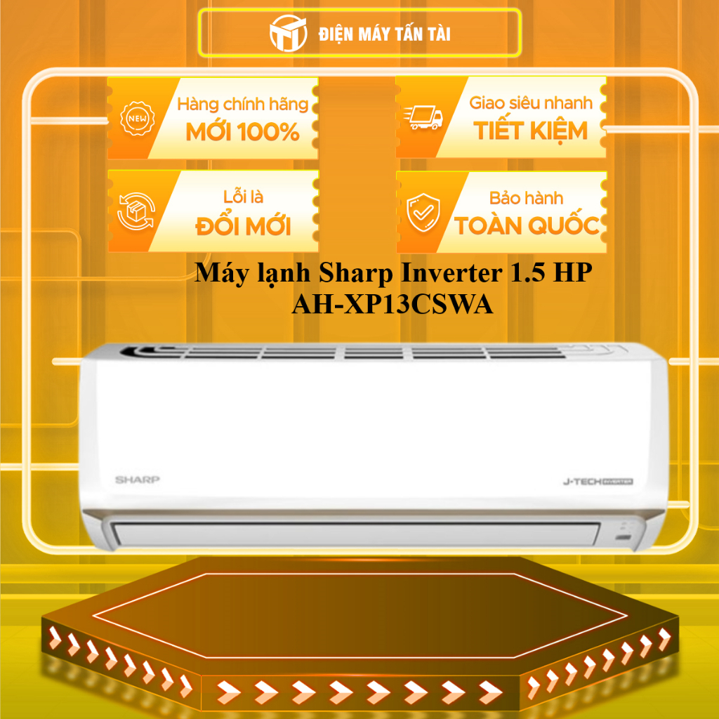 Máy lạnh Sharp Inverter 1.5 HP AH-XP13CSWA - Làm lạnh nhanh, tiết kiệm điện, lọc không khí hiệu quả