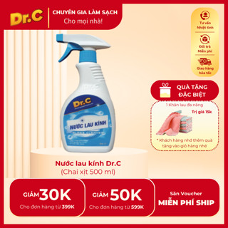 Nước lau kính siêu sạch, làm sáng bóng các bề mặt kính, ngăn đọng hơi nước, Dr.C Chính hãng, chai 500 ml