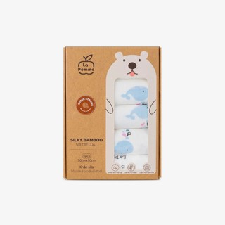 LAPOMME KHĂN SỮA LAPOMME HỘP 5 CHIẾC SỢI TRE CAO CẤP, Suzy baby