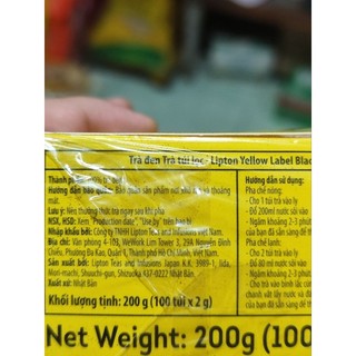 Hộp 100 gói Trà Lipton nhập khẩu Nhật Bản