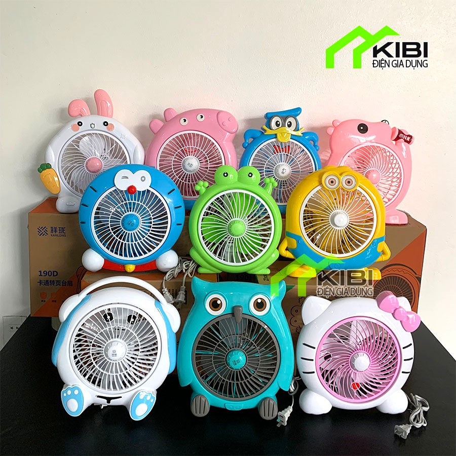 Quạt mini cắm điện, quạt điện mini để bàn hình thú đáng yêu