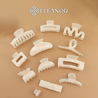 Kẹp tóc nữ Eleanor Accessories vân đá xà cừ kẹp càng cua nhiều kiểu dáng phụ kiện tóc 9374