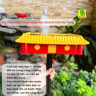 Đài năng lượng mặt trời niệm Phật mái chùa 31 bài có kinh Địa Tạng, đài niệm Phật ngoài trời