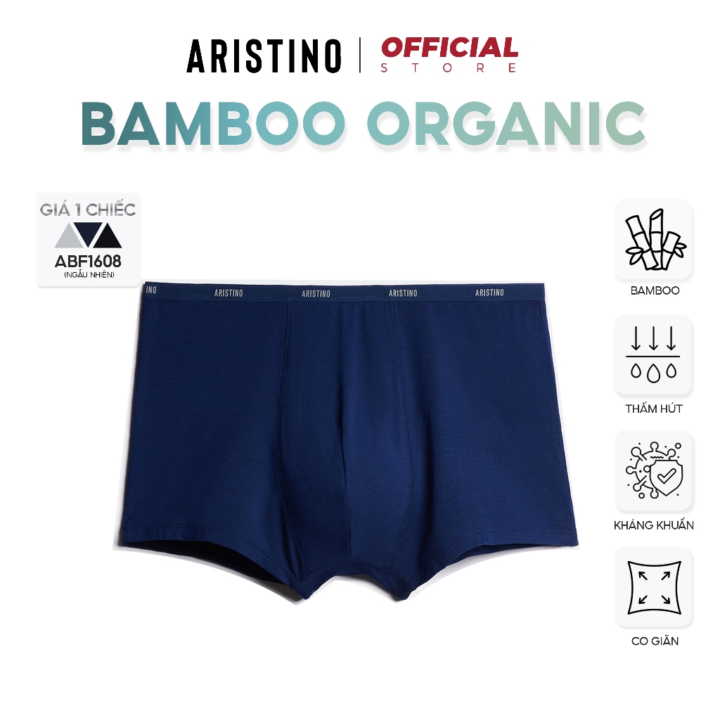 Quần lót boxer ARISTINO sịp đùi nam sợi bamboo cao cấp cạp nhỏ cho người béo không nhăn - ABX1608