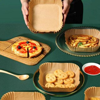 Set 100 Miếng Giấy Lót Nồi Chiên Không Dầu Hình Vuông Giảm Thiểu Tối Đa Dầu Mỡ Bám Vào Nồi Chiên không dầu