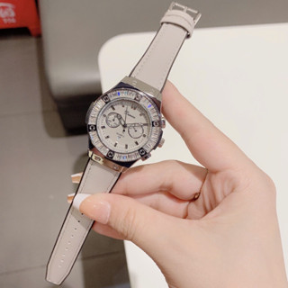 Đồng Hồ Thời Trang Nam, Nữ Size 35mm Viền Đính Đá Ống Dây Da A4