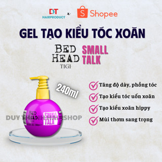 Gel Tạo Kiểu Tóc TIGI Small Talk 240ml – Không Bết Dính, Giữ Ẩm Cao, Tóc Xoăn Căng Nảy Vào Nếp.