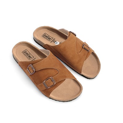 DK19 - Sandal Đế Trấu BIOLINE Official Quai Da Lộn Nguyên Tấm Hai Lớp Lót  Chống Nước